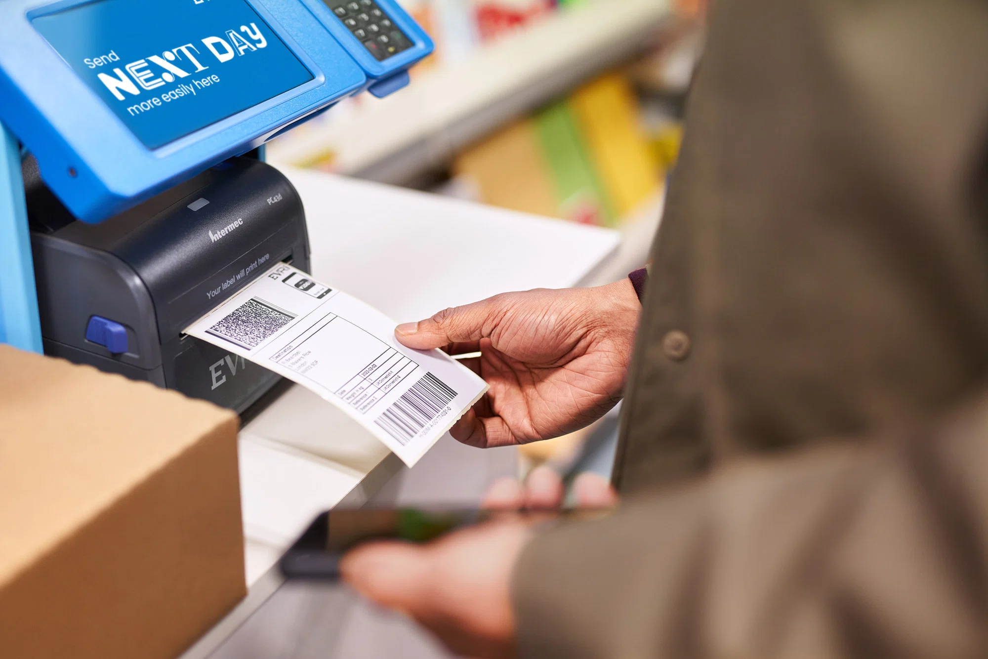 how to print evri label in store